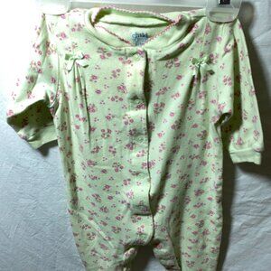 Child of Mine Carter's Light Mint Green w/ Pink Flowers